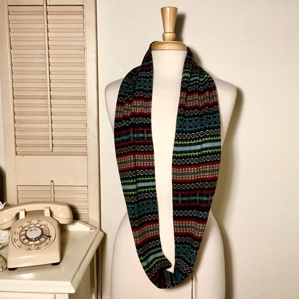 Nordic Stripe Polyester Jersey Infinity Scarf, NWT - Picture 4 of 7